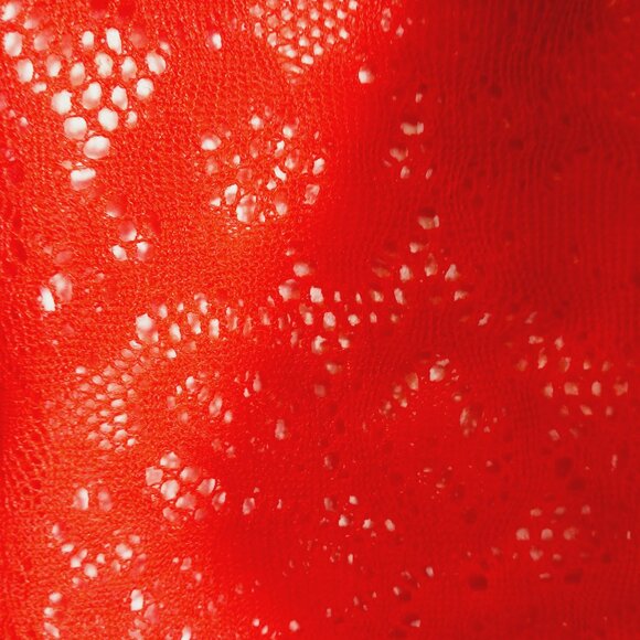 Free People, Red Long Sleeve Top, Open Knit, Oversized, Size MED, Lt. Wt., Soft - Picture 3 of 16